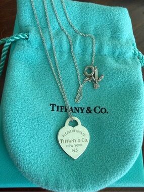 Tiffany & Co. Small Heart Pendant Please Return To Tiffany Necklace - 16”